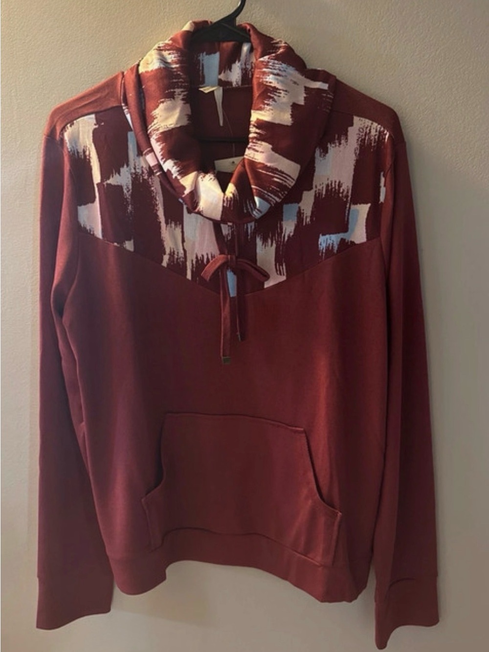 NWT Roper brand Sz. L burgundy cowlneck hoodie